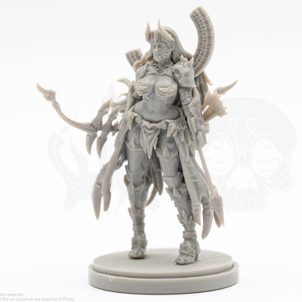 Board Game Monster - 38mm Tyrant Slayer Scarlet, female warrior,