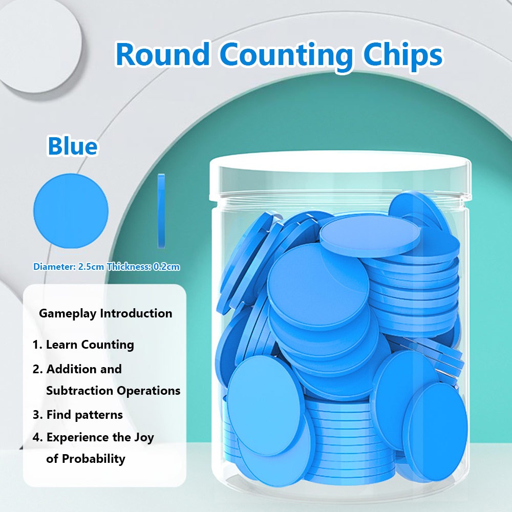 Board Game Impostor - 100pcs Plastic Counting Chips Addition Subtraction